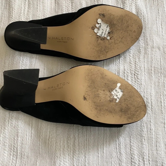 •Halston Heritage• Black Suede Sandals, EEEUC - Picture 8 of 9